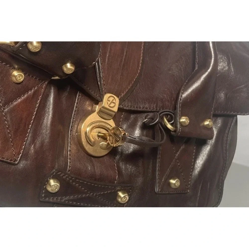 FRANCESCO BIASIA Large Leather Suede Handbag